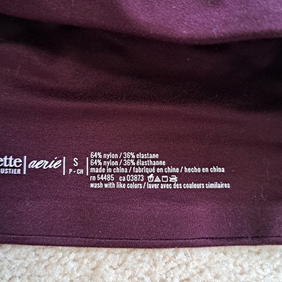 Aerie Sunnie Bralette Size Small Maroon Burgandy Sunnie Bustier Racer Back - Picture 8 of 10